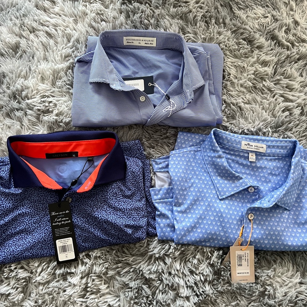 Father’s Day Gift Bundle: Designer Polo Golf Shirt (XL) - New With Tags